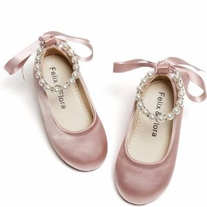 Felix & Flora Pink Pearl Dress Shoes for Kids